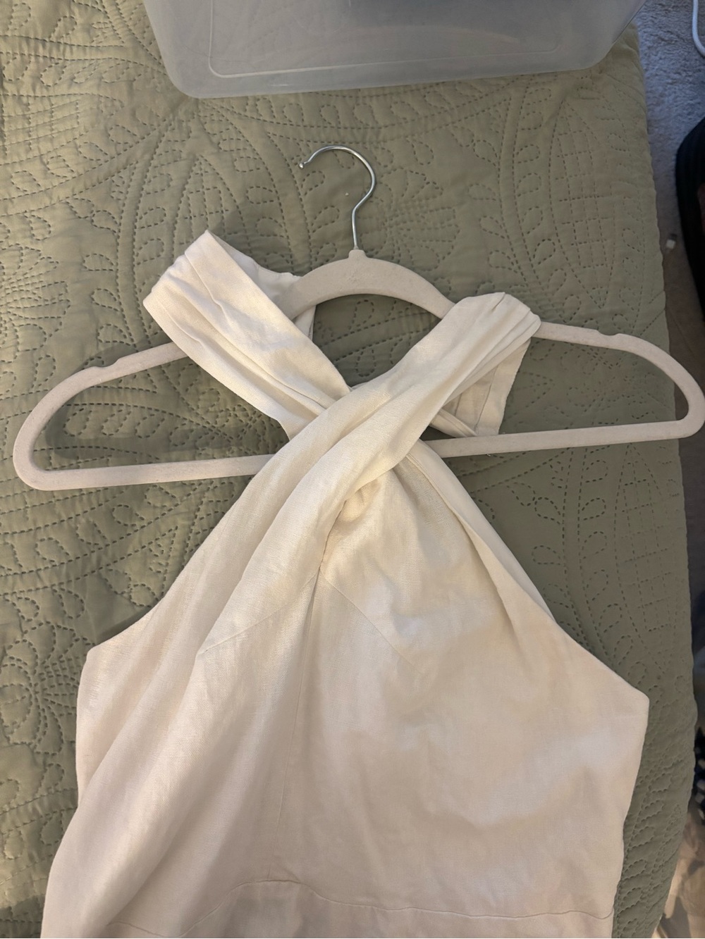 Steve Madden white criss cross halter dress